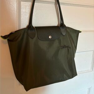 Khaki Longchamp Le Pliage Handbag Purse